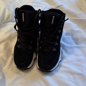 Sorel Black and White High-Top Boots